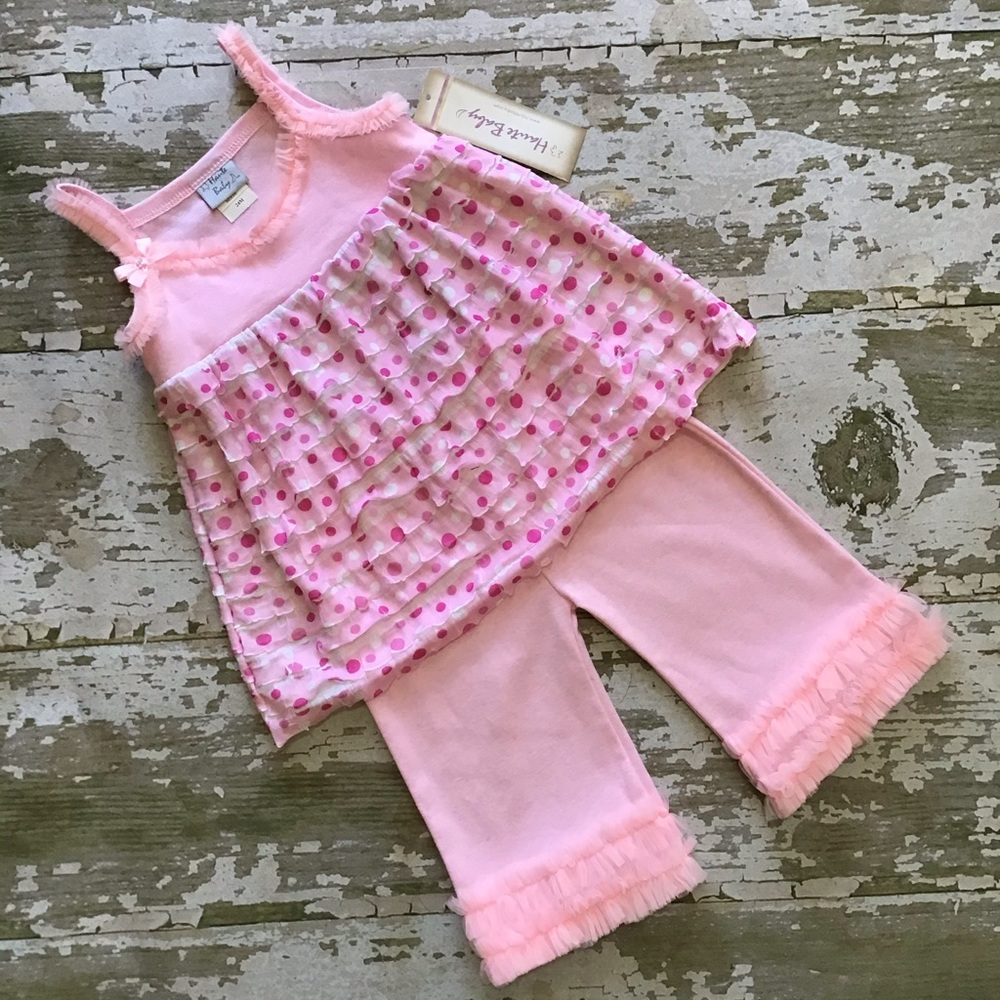 Haute Baby Pink Polka Dot & Lace Girl’s Jumper Set